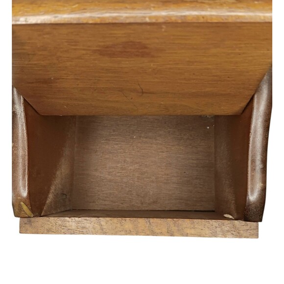 VTG Wood Recipe Box Hinged Lid "Recipes" In Black Letters Wall Mount Or Counter - Picture 8 of 11